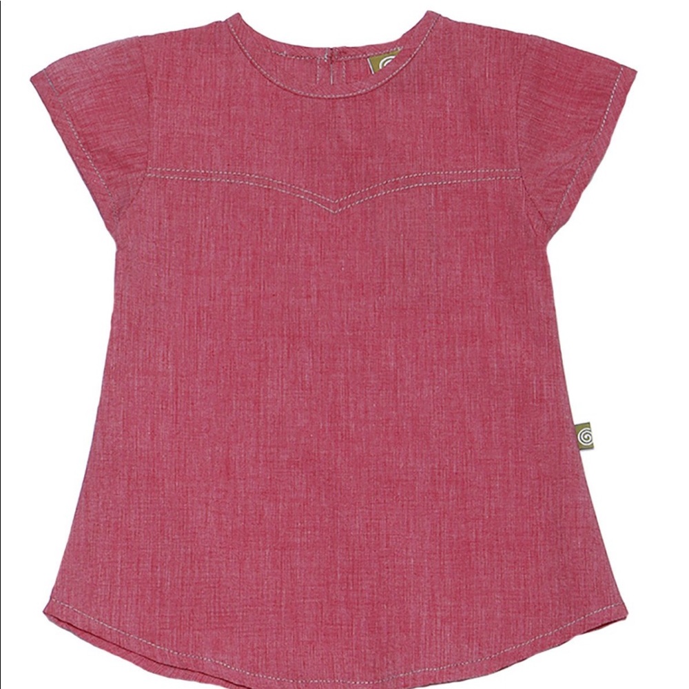 Nui Organics A-line chambray dress (rose)